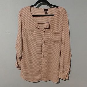 Plus size blouse grey strip